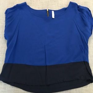 Color Block Blue Crop Top